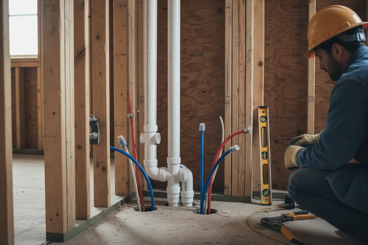 Drain and supply rough-in during Leak Detection in Issaquah