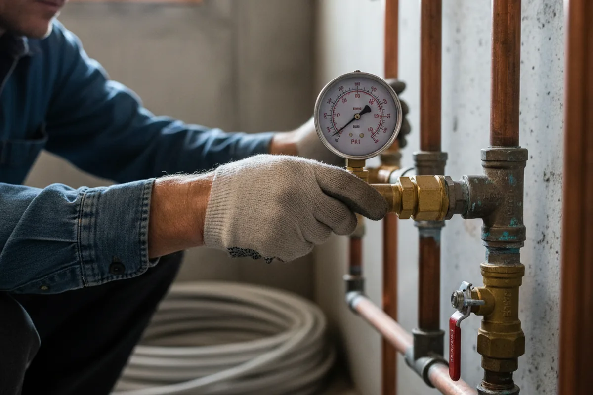 Pressure testing a repaired line during Water Line Repair in Issaquah